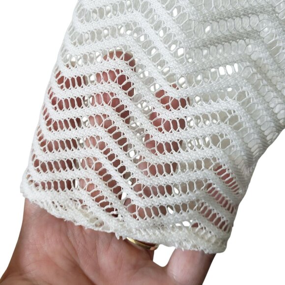 Laundry by Shelli Segal White Sheer Mesh Long Sleeve Swim Cover Up Top Shirt 10 - Picture 4 of 9